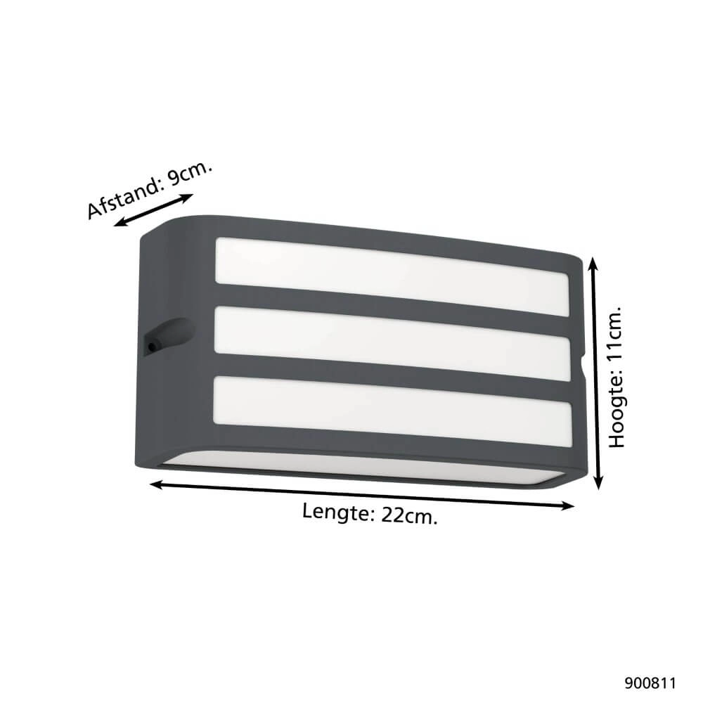 Moderne buitenlamp Camarda antraciet - met led Eglo 9008606261925