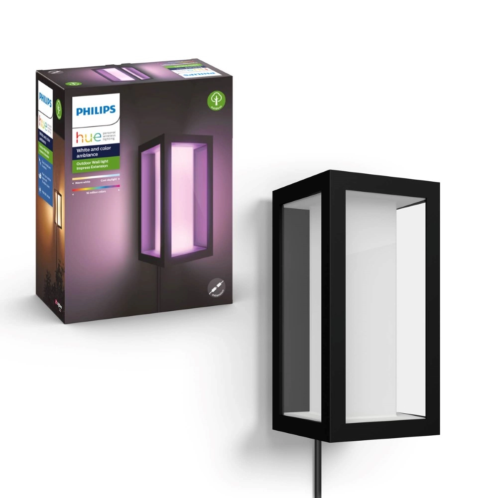 Muurlamp vierkant Hue Impress 24volt zwart Philips 8718696174333