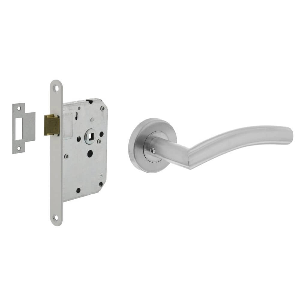 Compleet deurklinkset Lisa RVS