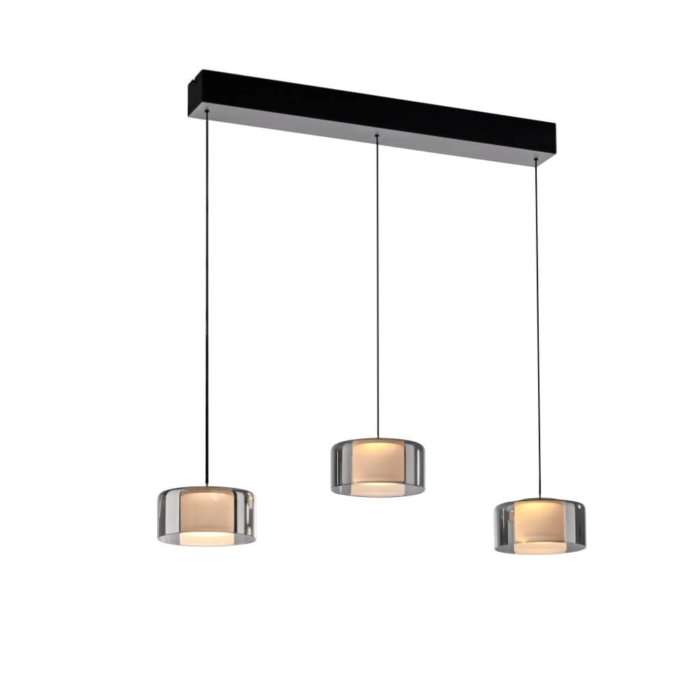3-lichts hanglamp Rika zwart