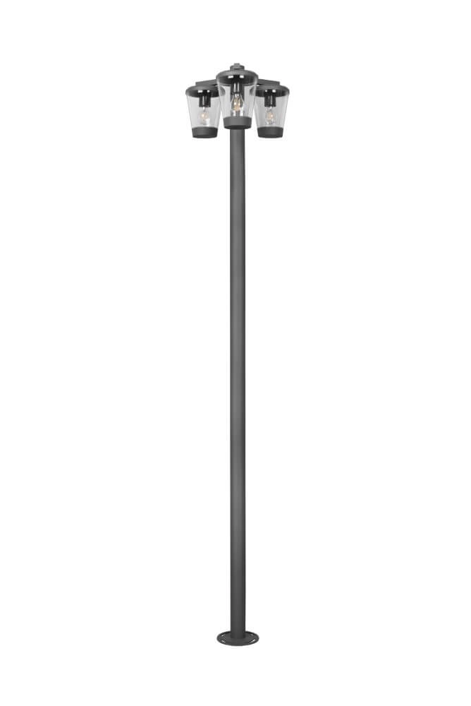 Tuinlantaarn Cavado 3-lichts 220cm antraciet