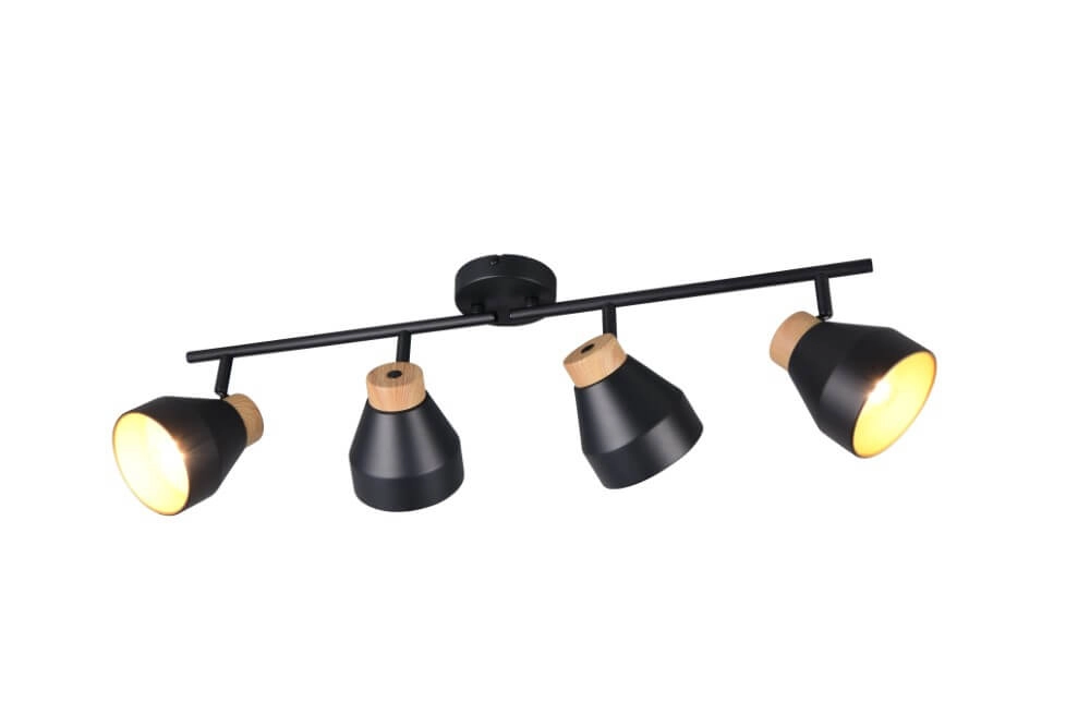 Design plafondlamp 4-lichts Valentin zwart