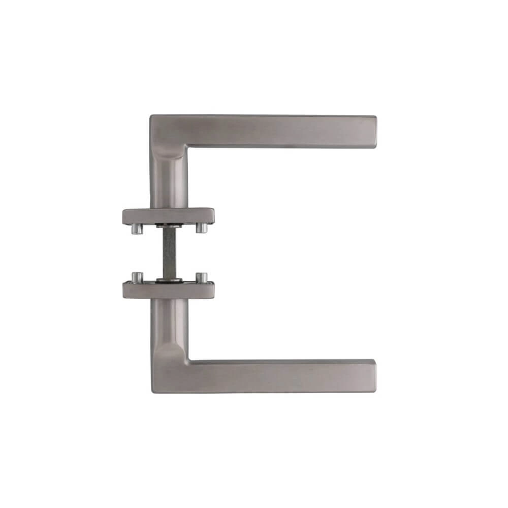 Platte deurklink Hoek 90 op rozet RVS Intersteel 8714186173732