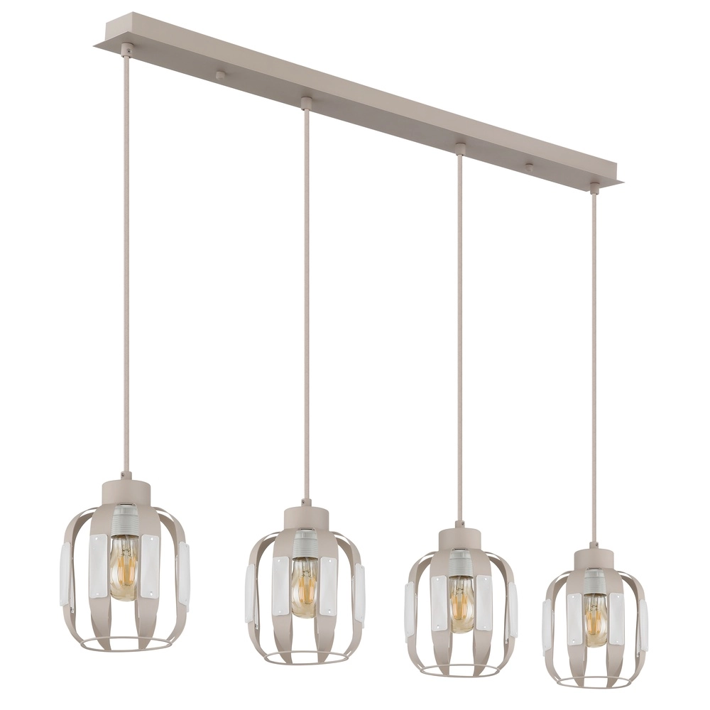 Eetkamer hanglamp Arlen 4-lichts zand bruin Globo 9007371580569