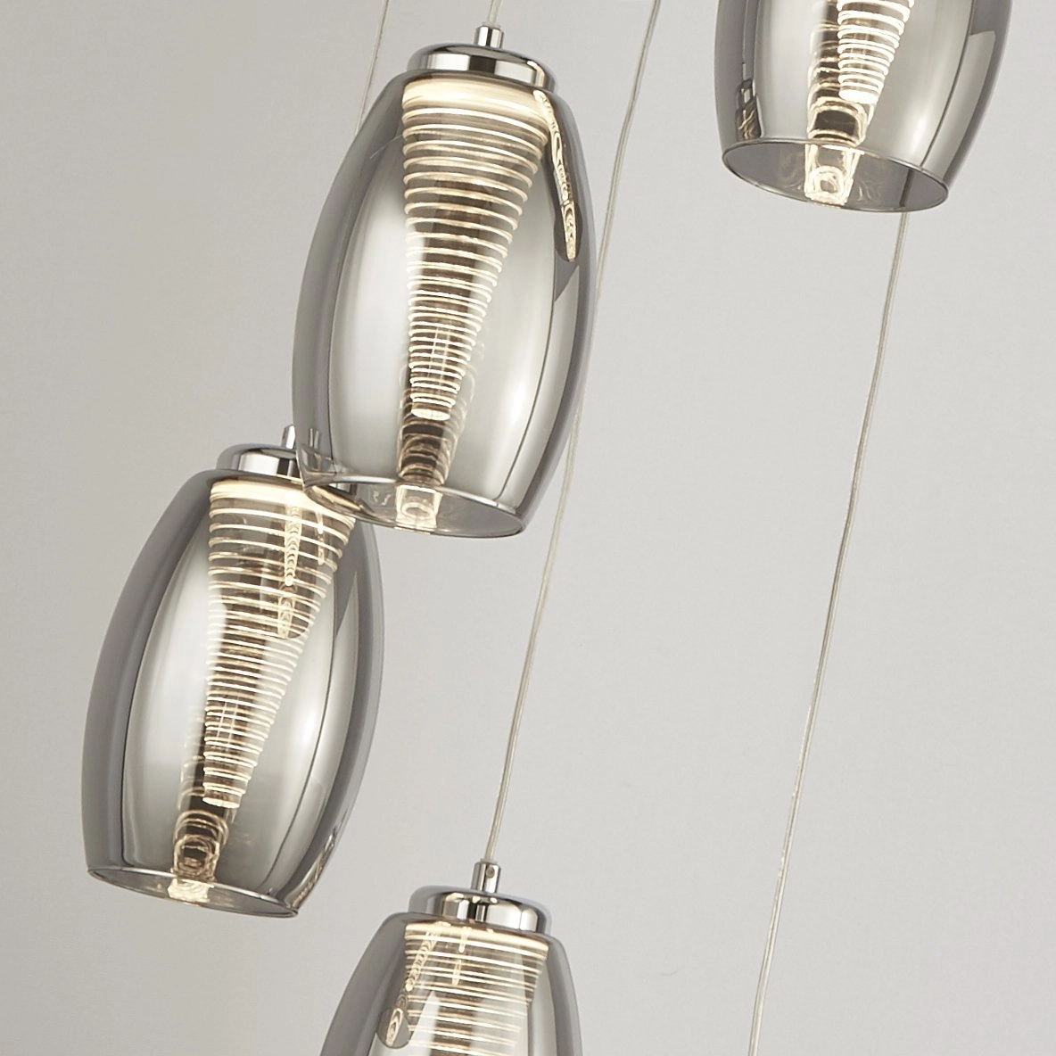 5-lichts vide hanglamp Cyclone 5-lichts Searchlight 5053423174433