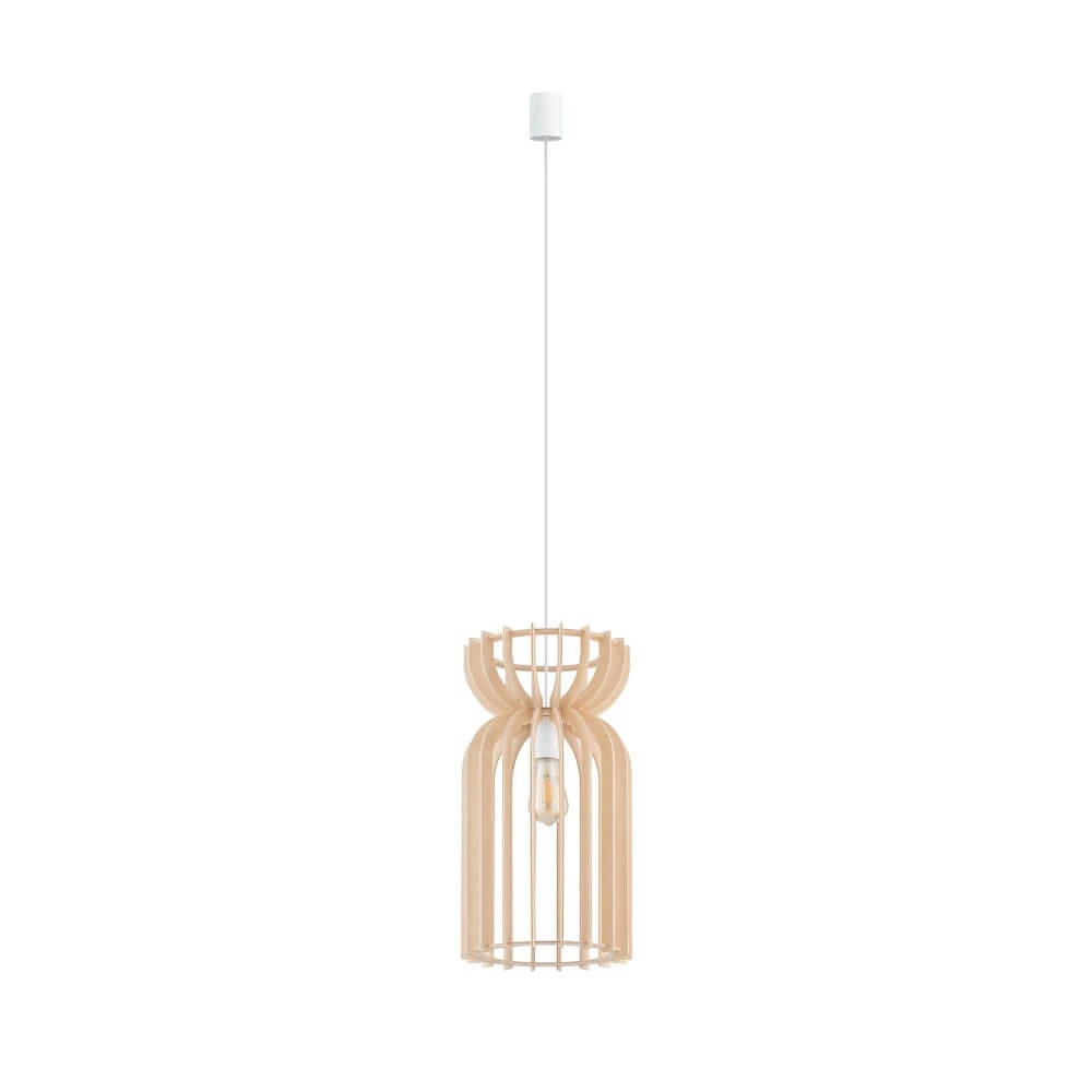 Houten hanglamp Kymi Ø 26cm - houtbruin Lyora 5903139105705