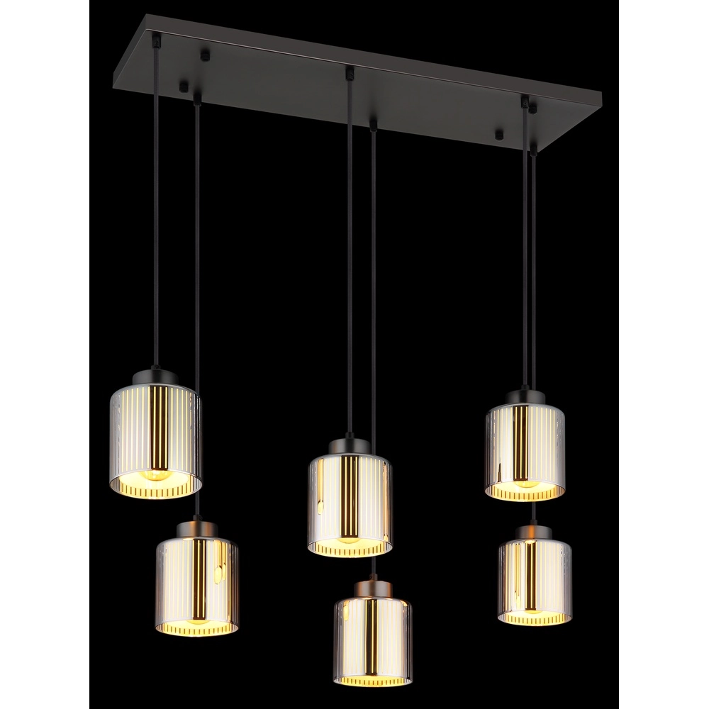 Design hanglamp Felicia gunmetal 6-lichts Globo 9007371528967