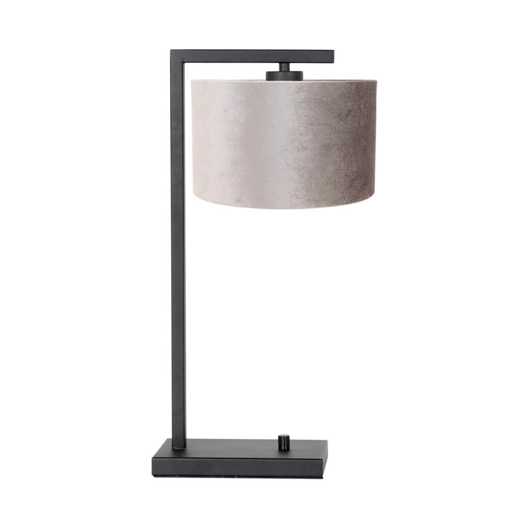 Tafellamp Stanger zwart met grijs velvet