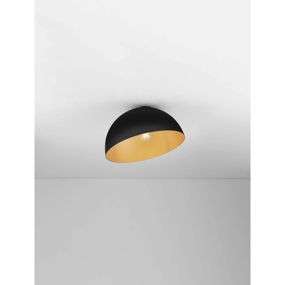 Plafondlamp Onia zwart met goud Ø 40cm