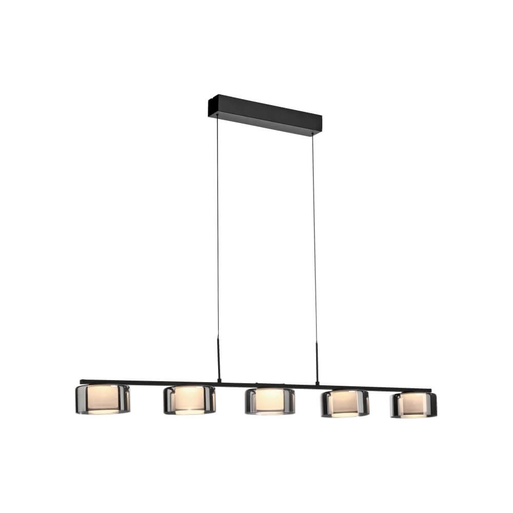 5-lichts hanglamp Rika zwart