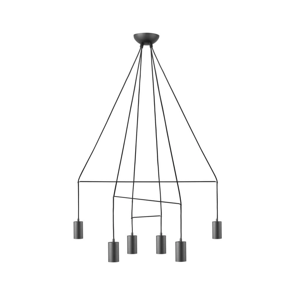 Zwarte hanglamp Imbria 6x E27