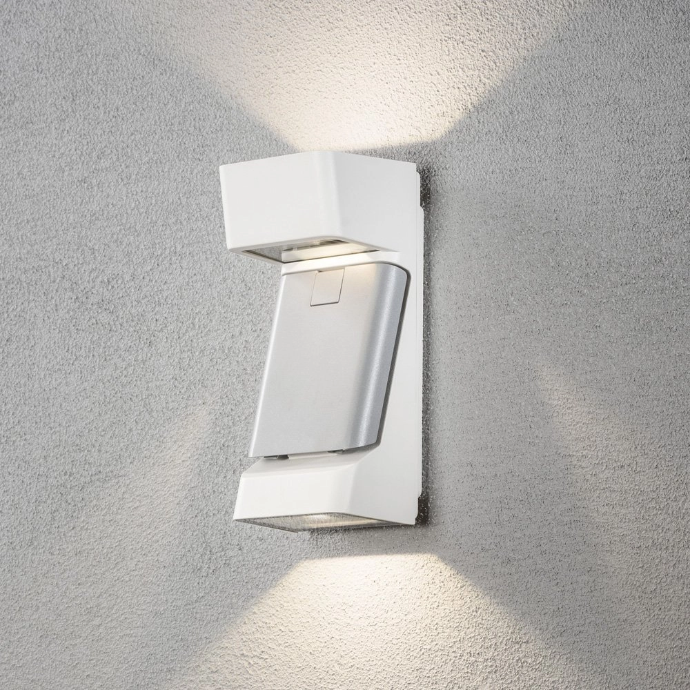 Led buitenlamp Ravenna Adress mat wit met grijs KonstSmide 7318307976250