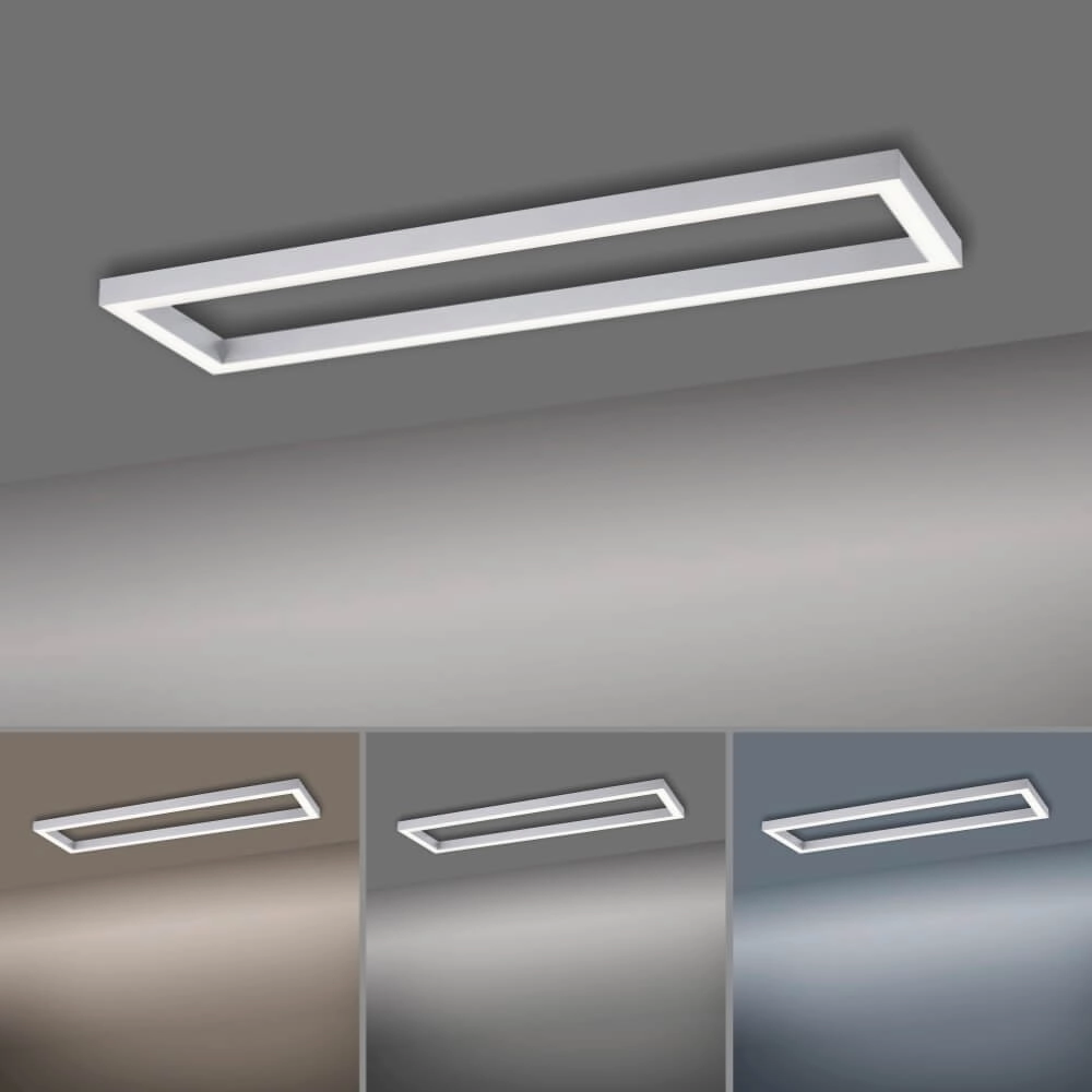 Rechthoekige plafondlamp Pure Lines Square aluminium Paul Neuhaus 4012248357934