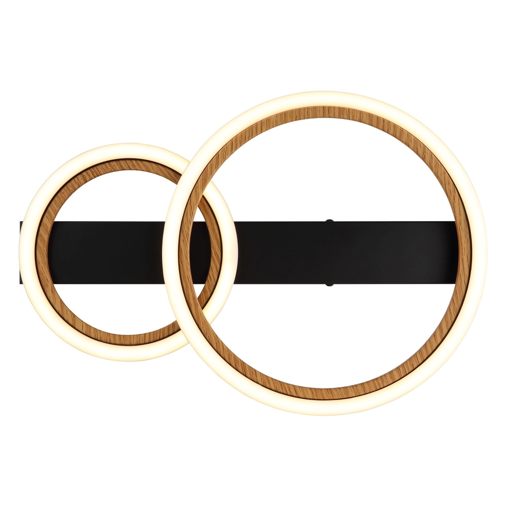 Plafondlamp Dakari I 2 ringen zwart Globo 9007371522798