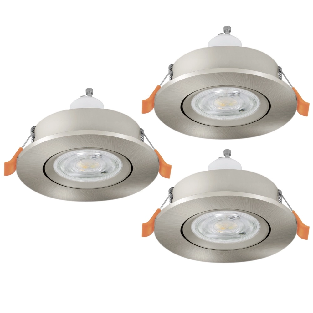 Set van 3 inbouwspots Barranco nikkel Ø 9cm - 4,5W - 3000K