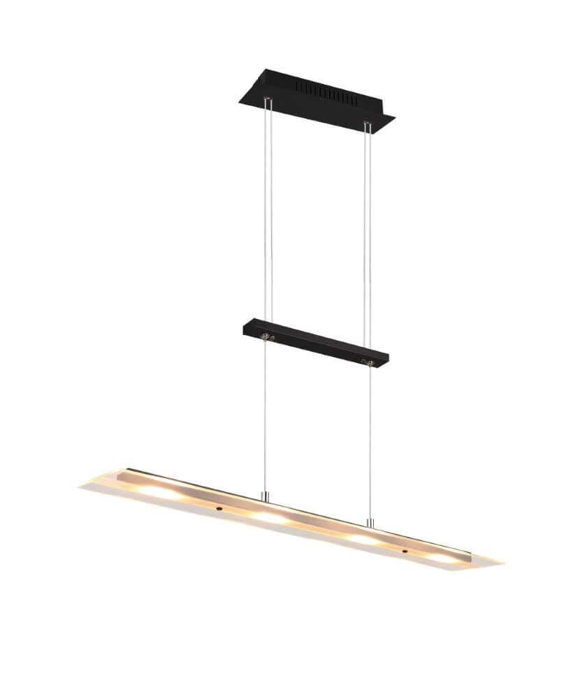 Glazen hanglamp Milos zwart Trio 4017807588286