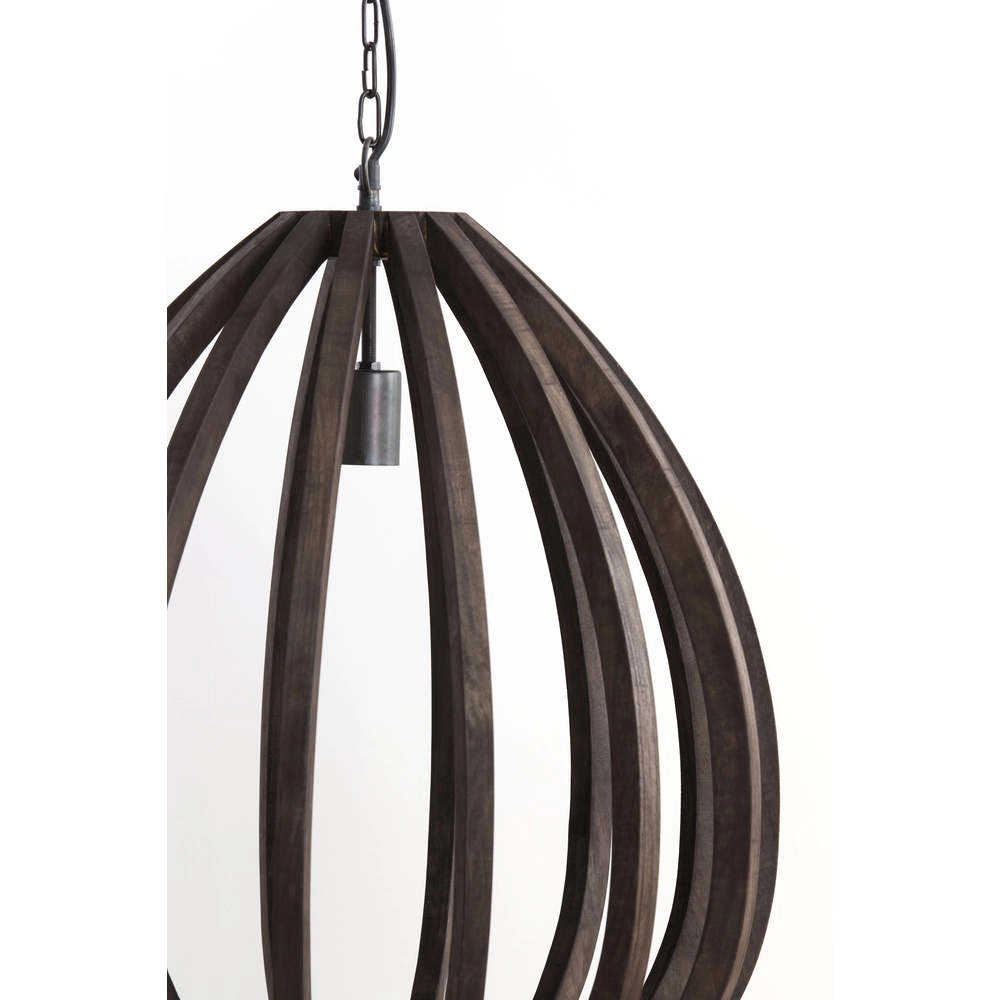 Houten hanglamp Barsia Ø 40cm - walnoot kleur Light & Living 8717807701031