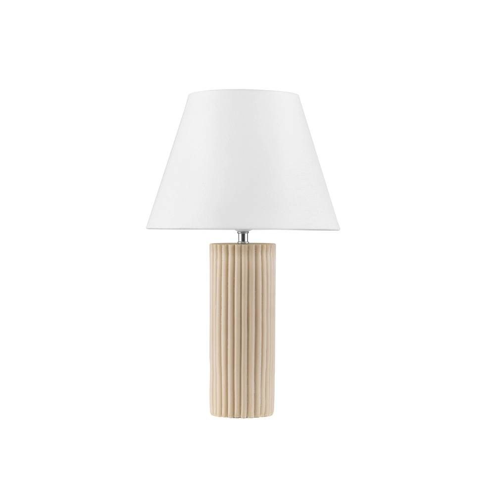 Tafellamp Bacco beige met witte kap Lyora 5212017468161