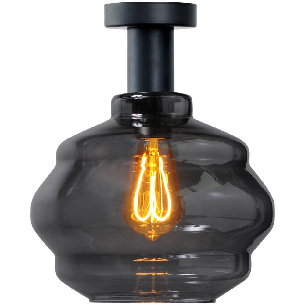 Plafondlamp - Ø 24cm - Porto met Ball smoke glas Ø 24cm