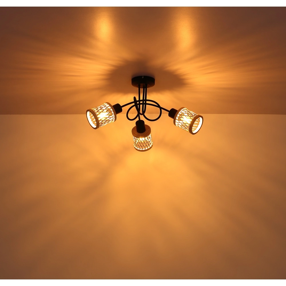 3-lichts plafondlamp Mali zwart Globo 9007371525720