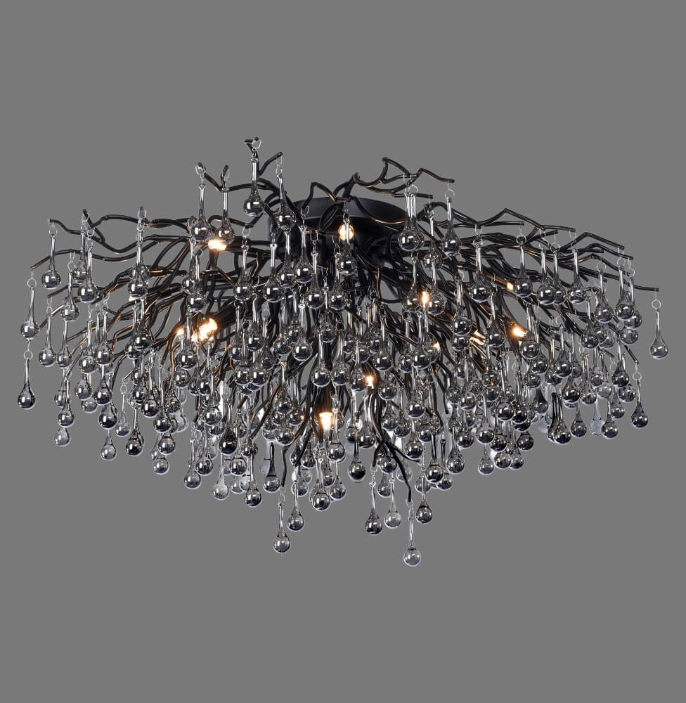 Kroonluchter Icicle zwart 100cm Paul Neuhaus 4012248377581