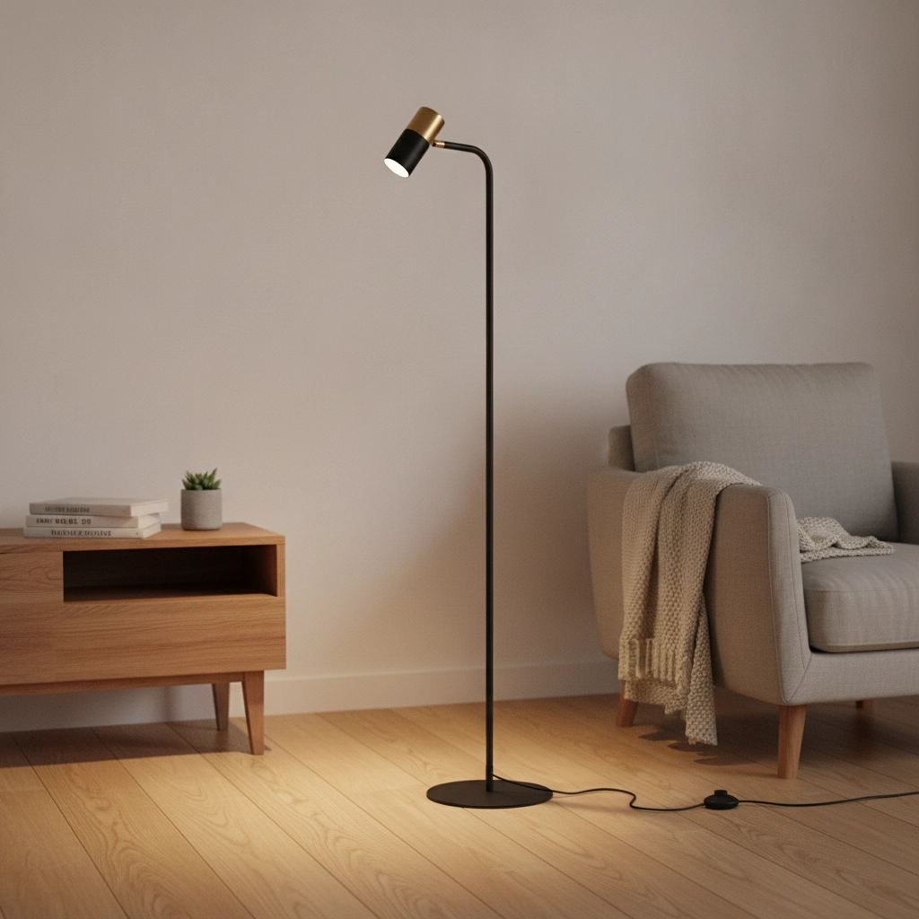 Vloerlamp Pongo zwart met goud