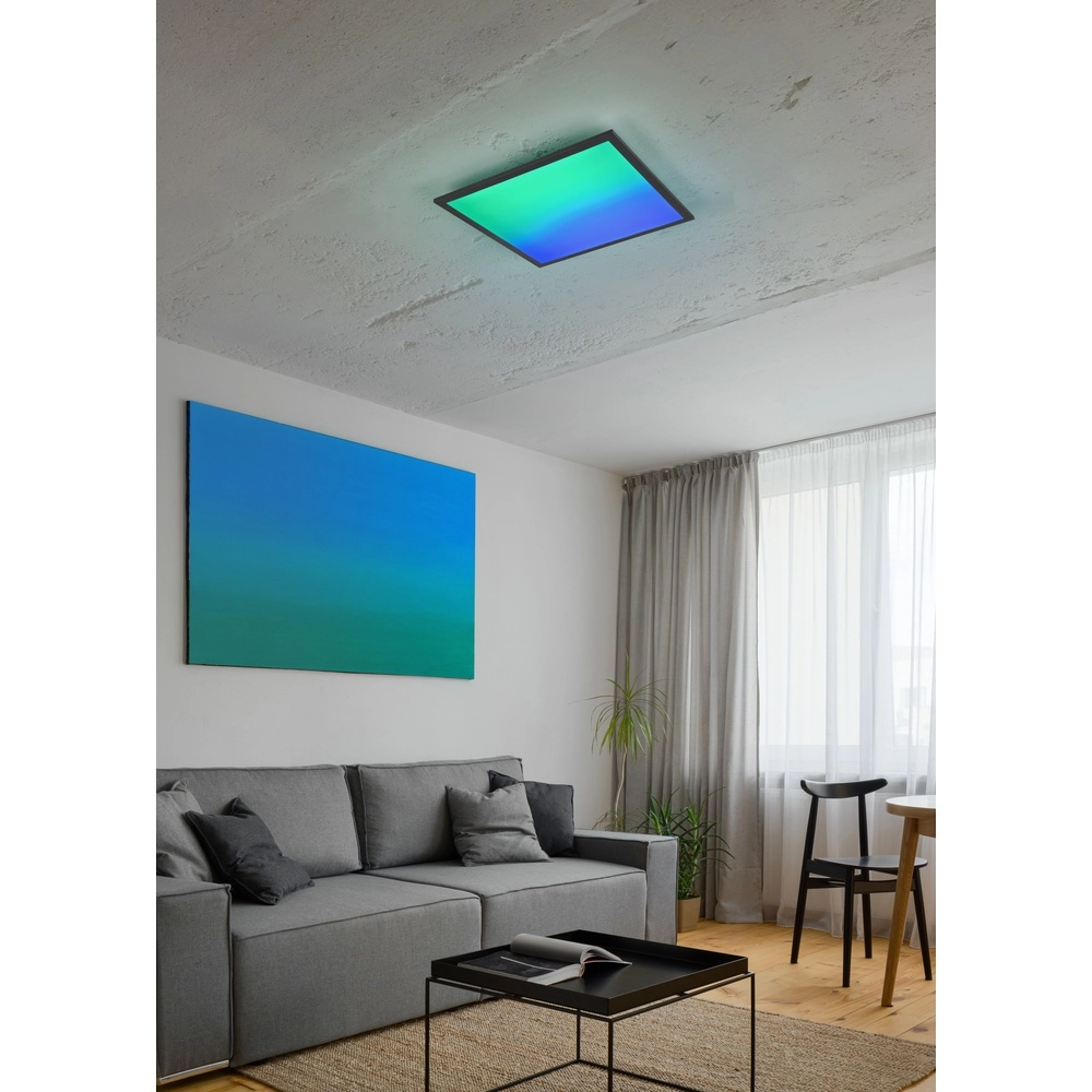 Plafonniere Beta vierkant 44,5cm zwart Trio 4017807600735