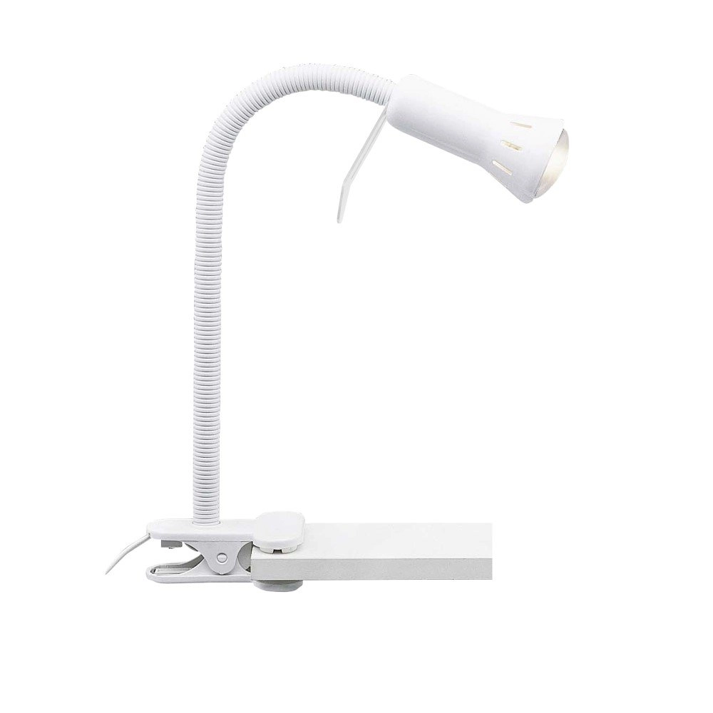 Witte bureaulamp Flex met klem