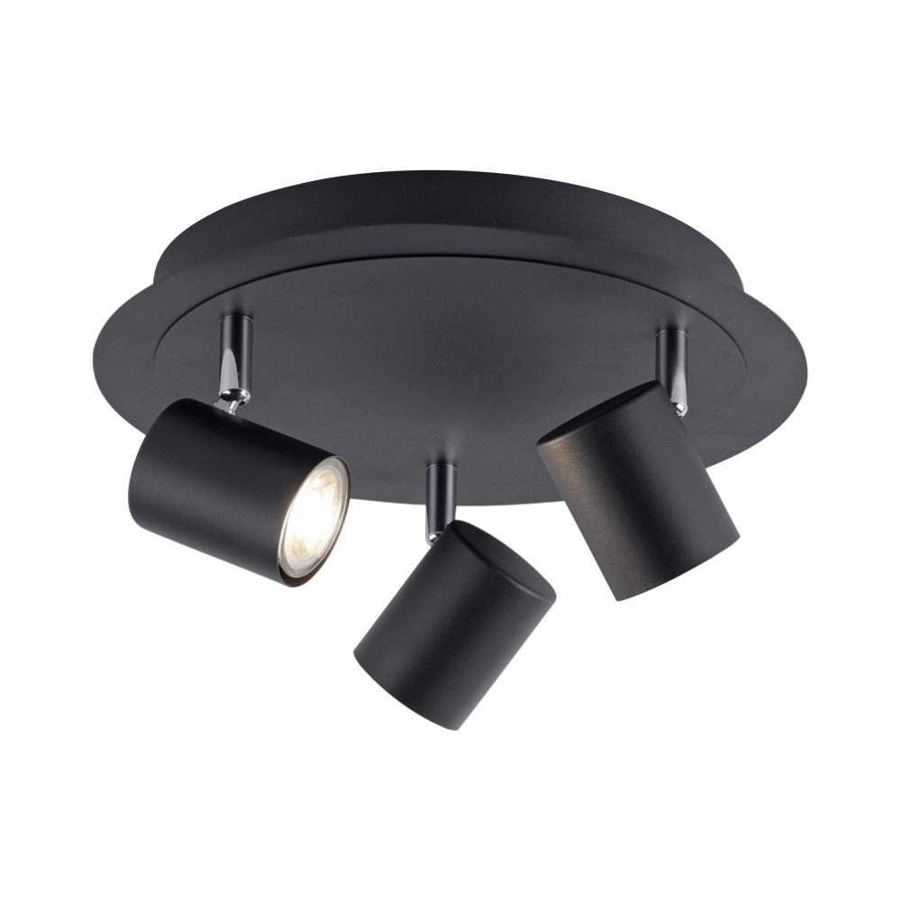 Zwarte opbouwspot Tarik met led