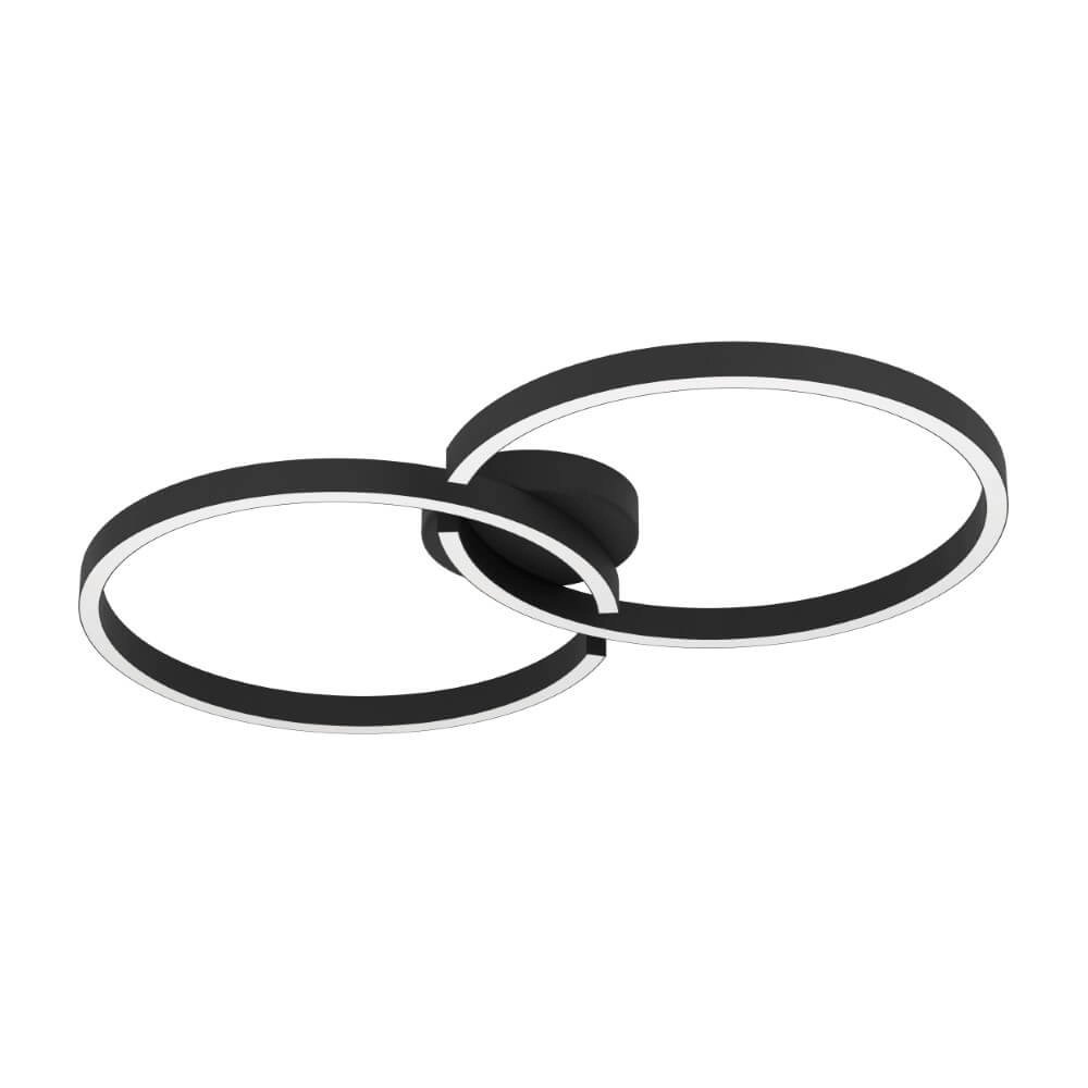 Zwarte led plafondlamp Amandolo 2-ringen