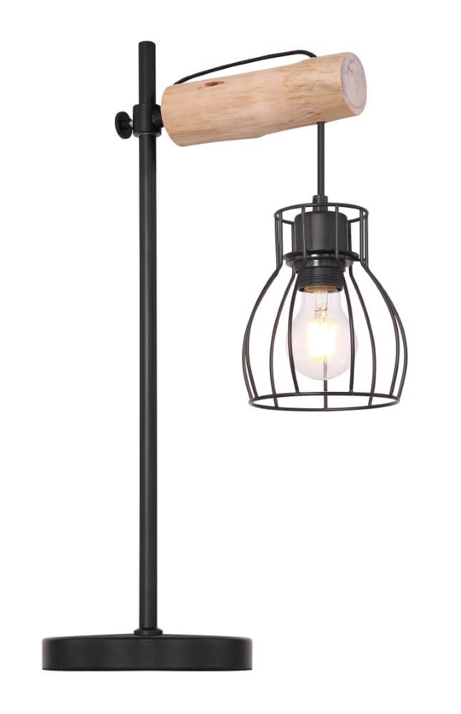 Tafellamp Mina zwart met hout