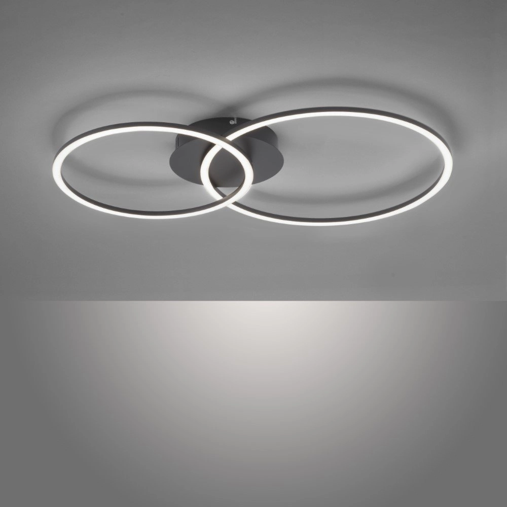 Plafondlamp Ivanka 2-rings zwart Just Light 4043689970536