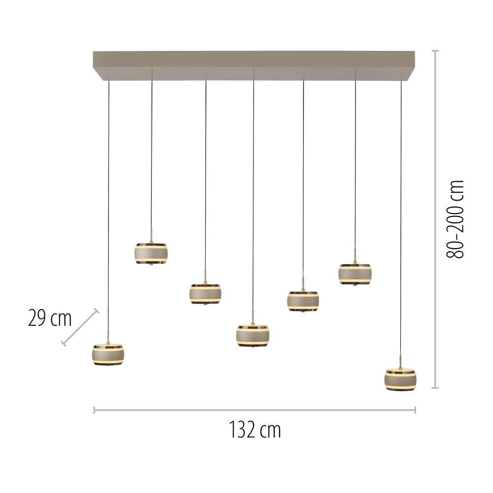 7L eettafel hanglamp Pure Falling Rings bronce Paul Neuhaus 4012248396605