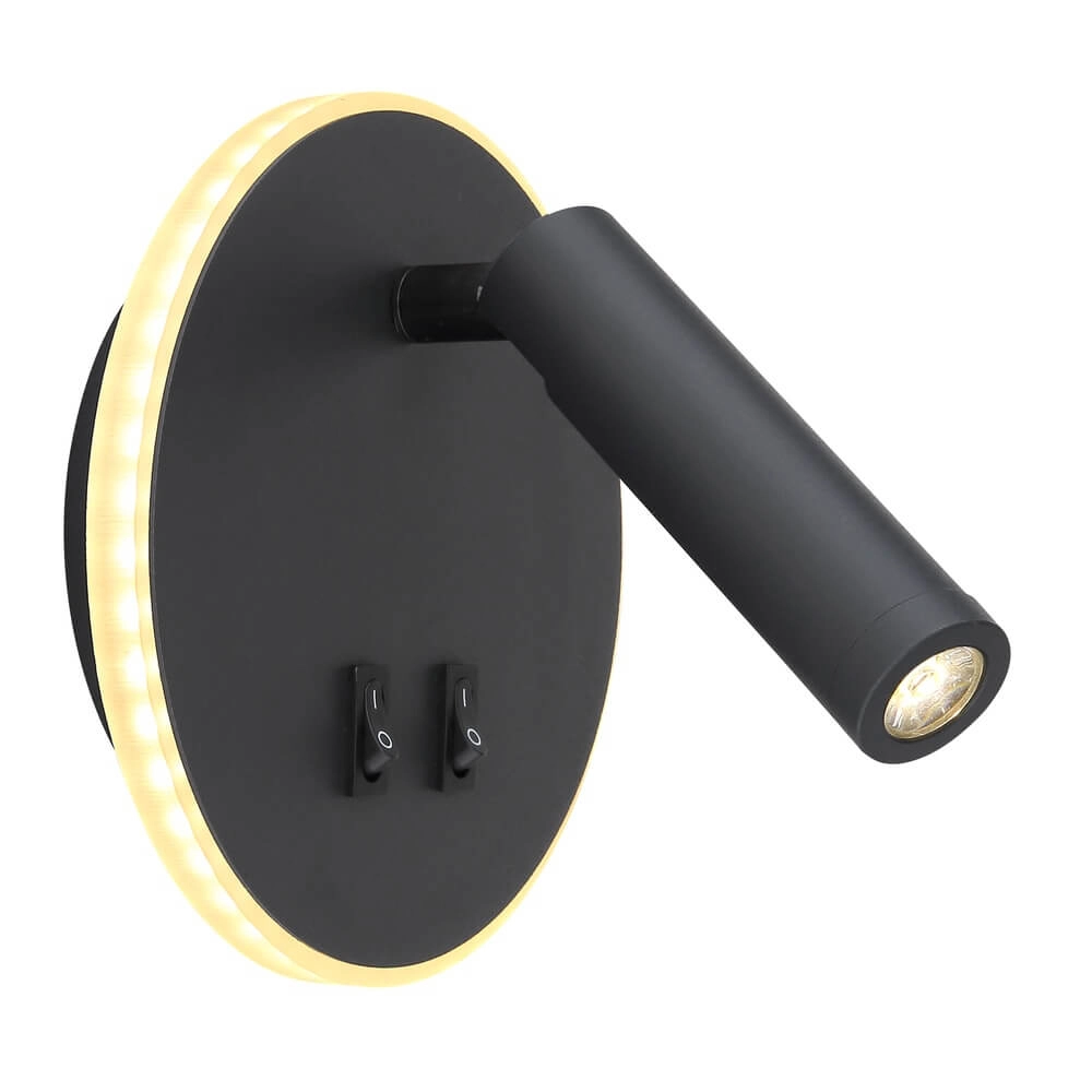 Strakke wandlamp Many zwart
