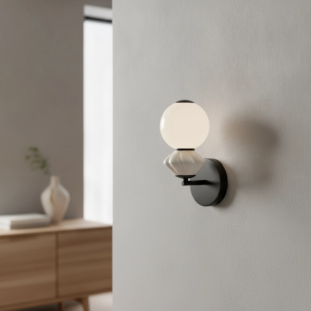 Wandlamp Pallina wit - grijs