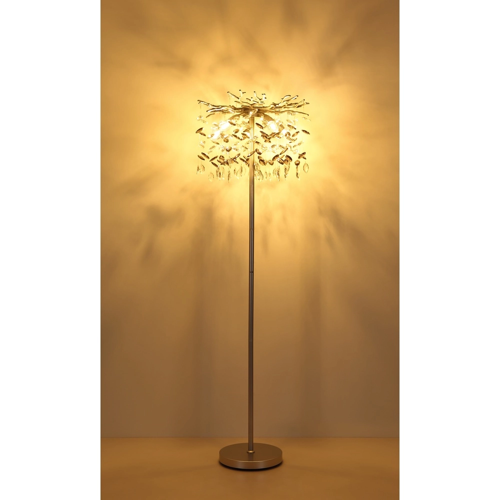 Vloerlamp Queena zilvergrijs Ø 46cm Globo 9007371531684