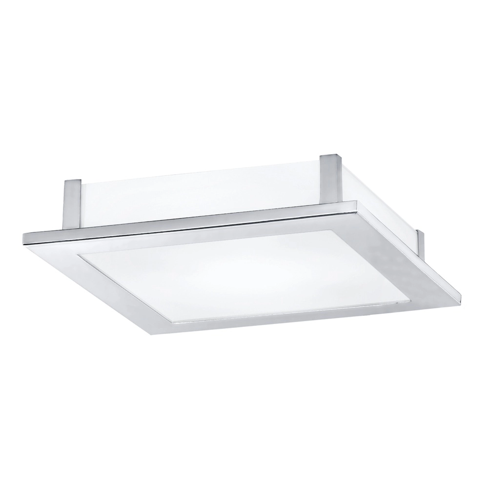 Vierkante plafondlamp Auriga chroom 30cm