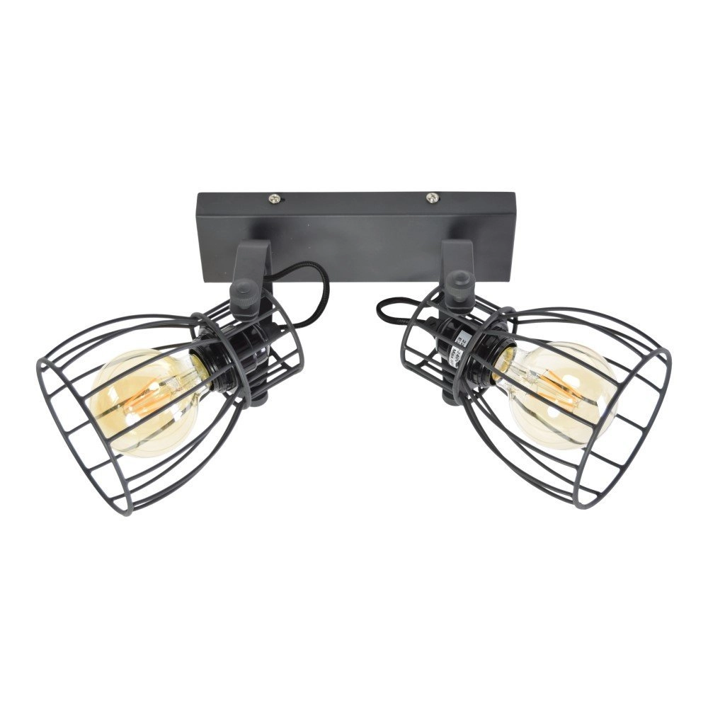 Plafondlamp Wire 2-lichts zwart