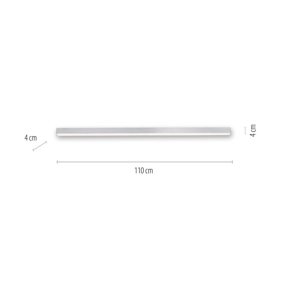 Strakke plafondlamp Pure Lines Straight aluminium Paul Neuhaus 4012248357897