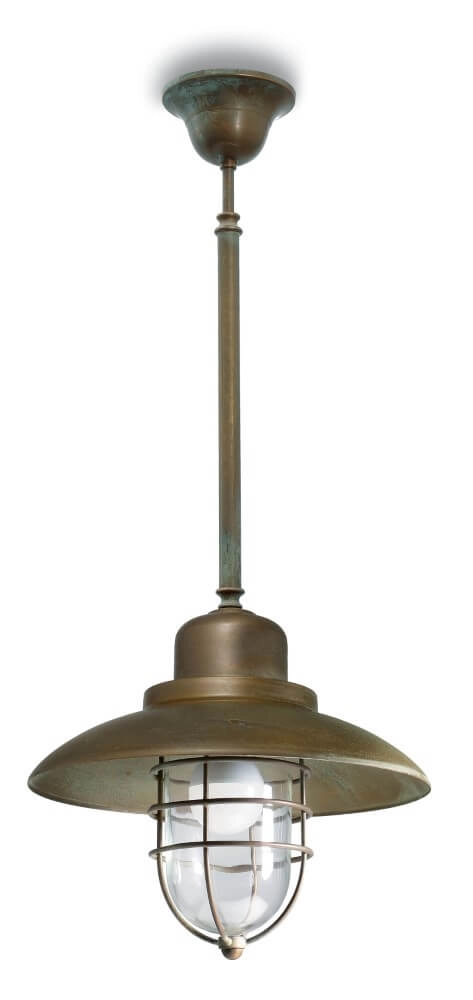 Landelijke hanglamp Patio Cage M - verouderd messing