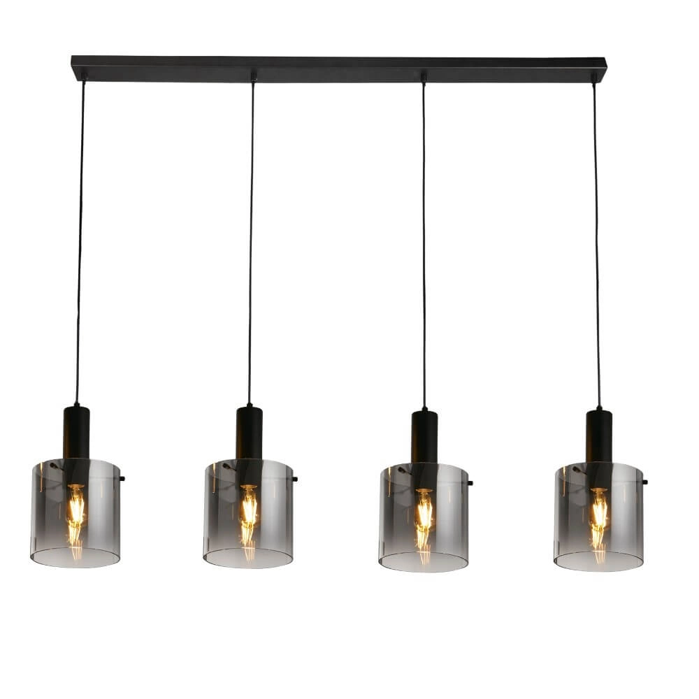 Zwarte hanglamp Sweden 4-lichts Searchlight 5053423244341