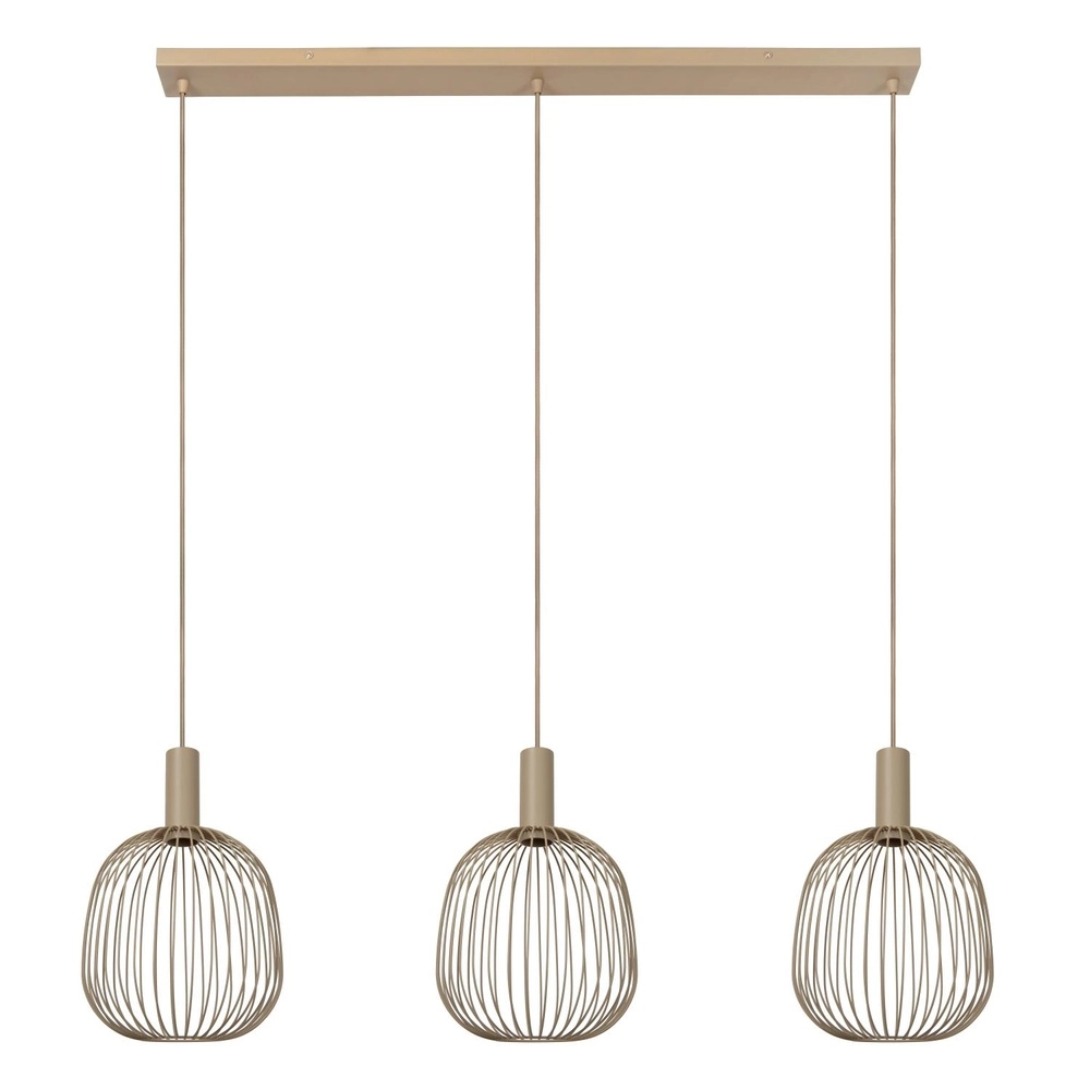 3-lichts hanglamp Esterel zand bruin mini GU10 rond