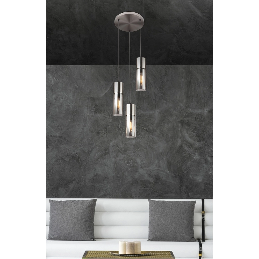 3-lichts hanglamp Annika nikkel design Globo 9007371412686