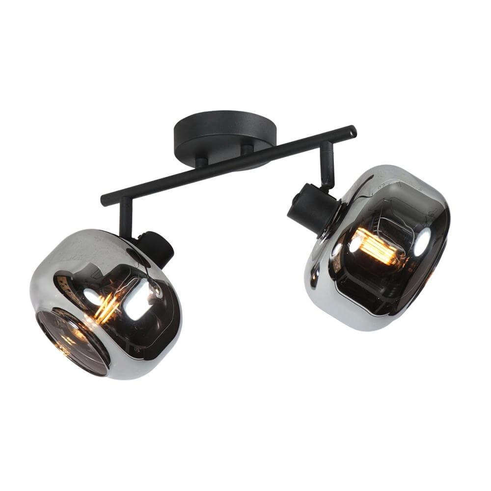 Zwarte plafondlamp Tenebris dubbel