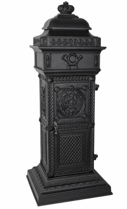 Brievenbus Postbox Gigant B10B kolom - zwart KS verlichting 8714732524742