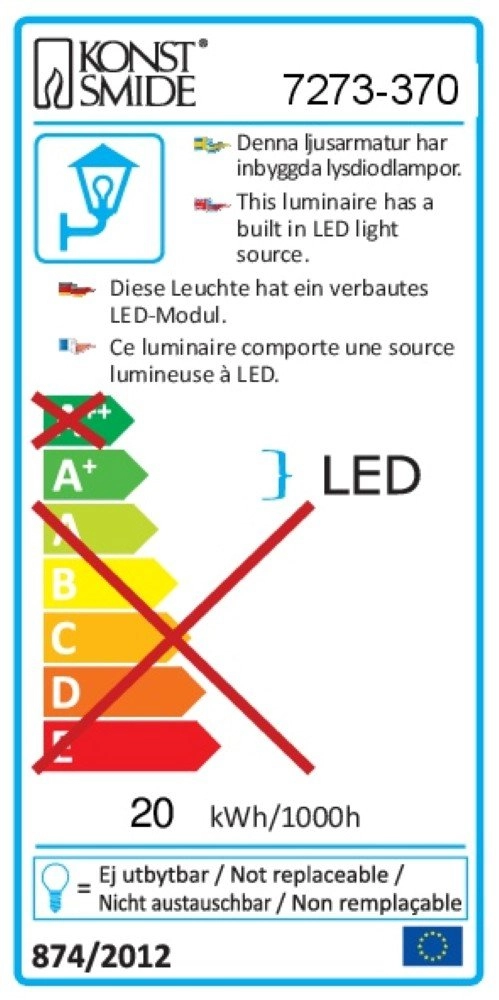 Led buitenlamp Asti LED KonstSmide 7318307273373