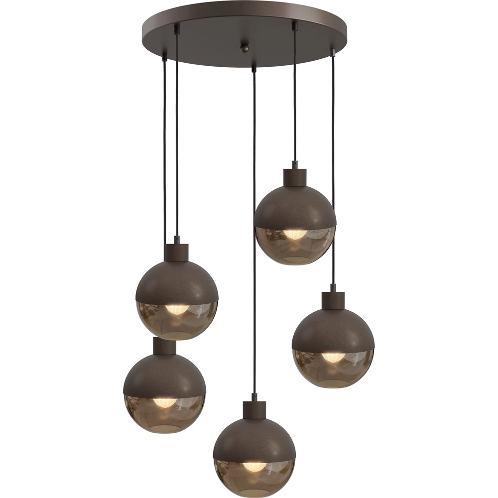Design hanglamp Opera 5-lichts cacao Ø 50cm