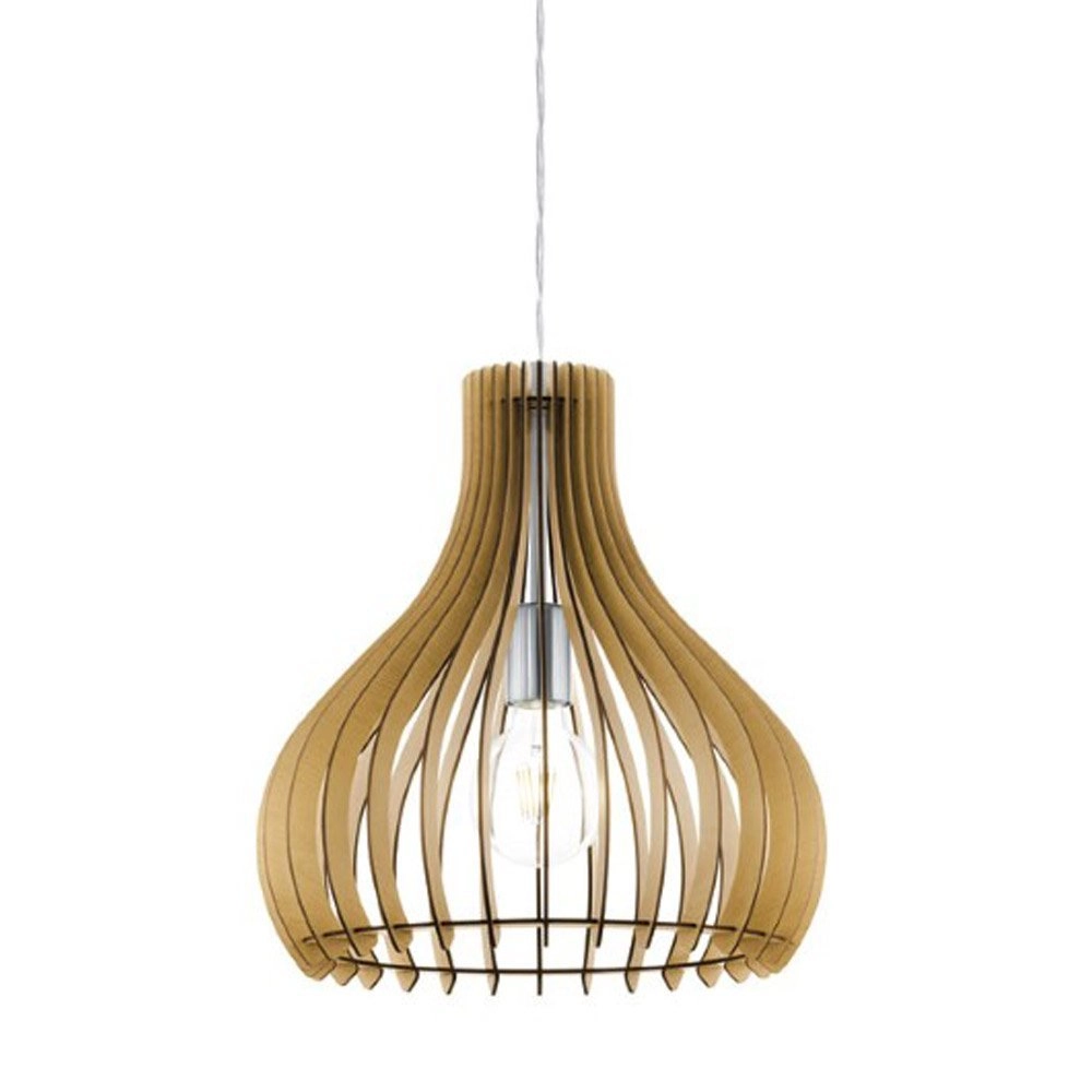 Hanglamp Tindori 38cm lichtbruin hout