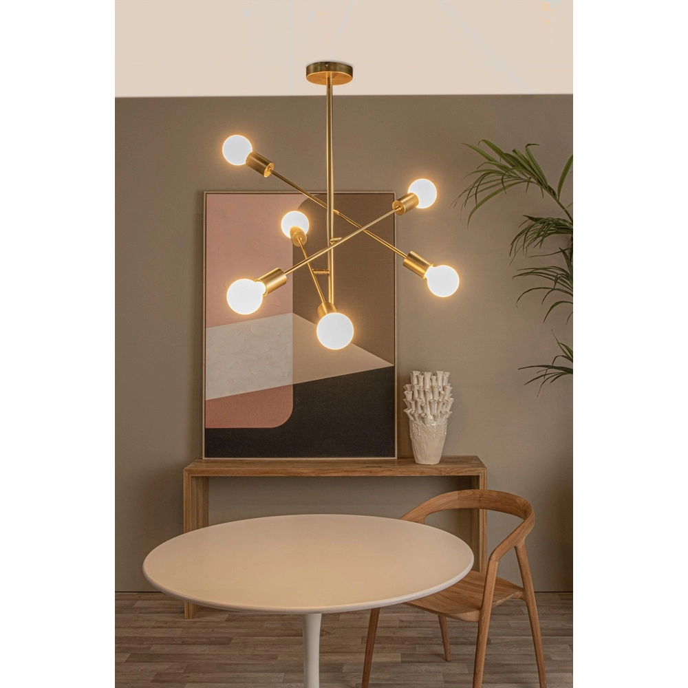 Plafondlamp Lester 6-lichts goud Lucide 5411212211743