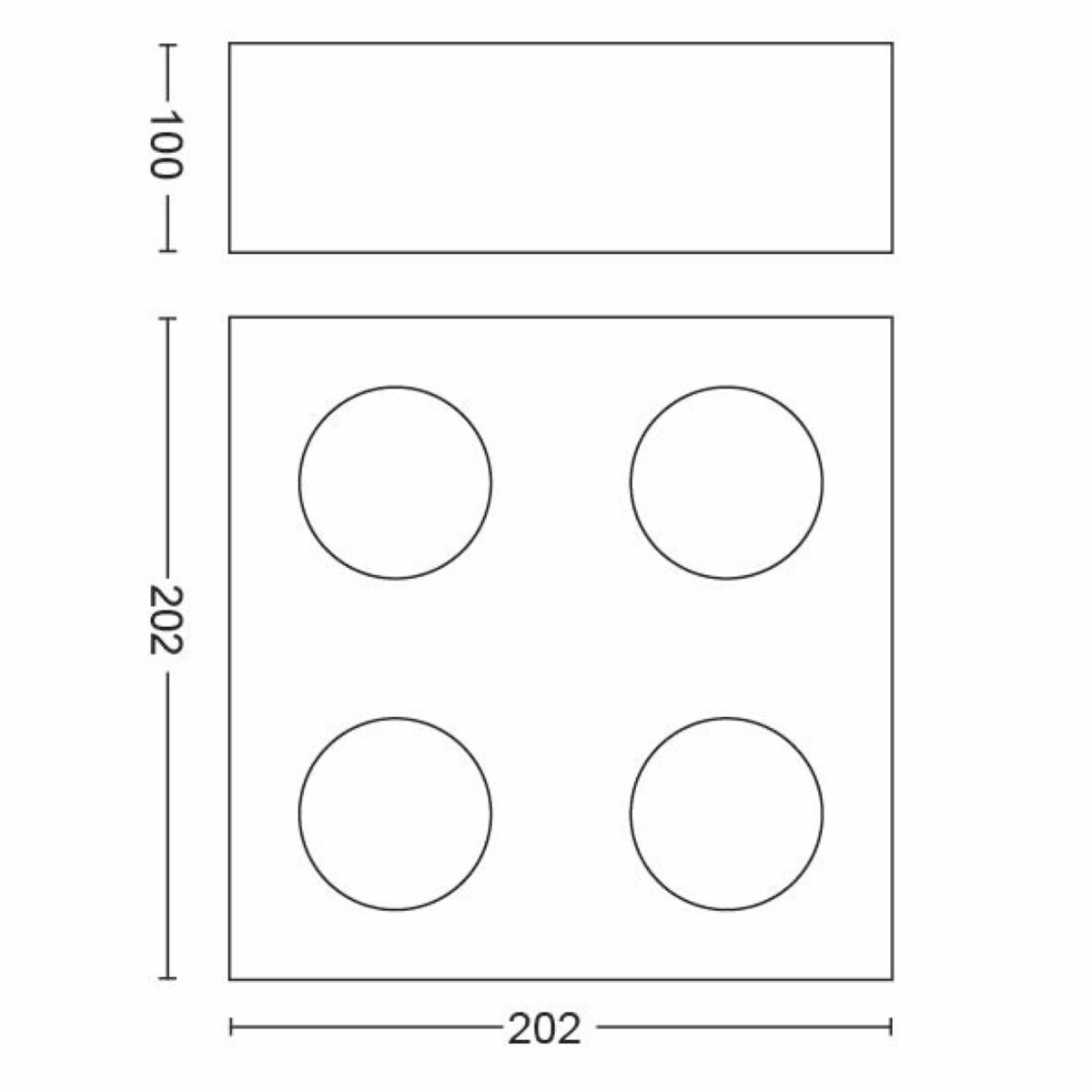 spot Box 4-lichts zwart Philips 8718696164556